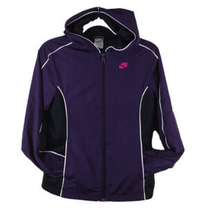 Nike Sportswear Purple Long Sleeve Full Zipper Front Hooded Windbreaker Jacket